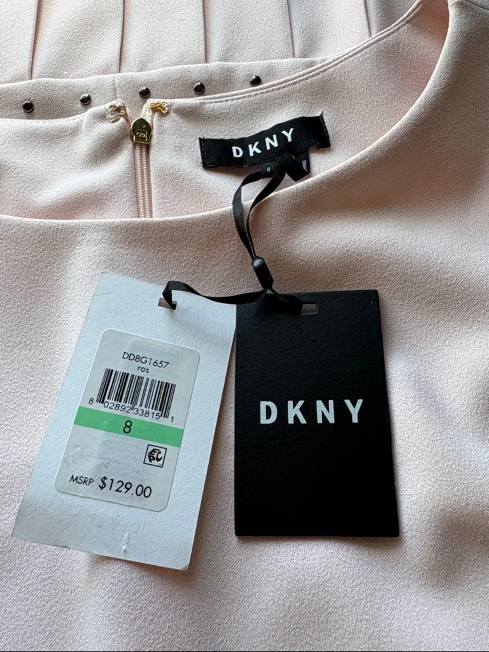 DKNY Blush Sleeveless Classic Dress - Picture 4 of 6